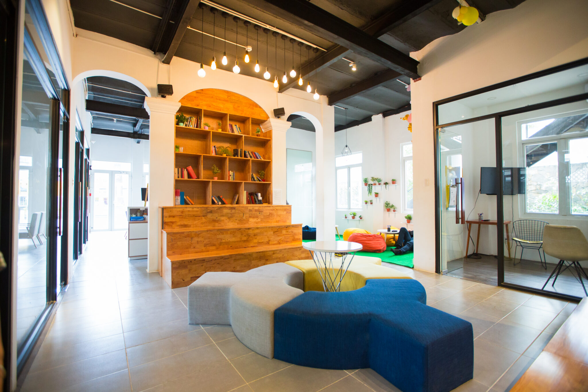 modern interior of lobby with uncommon furniture